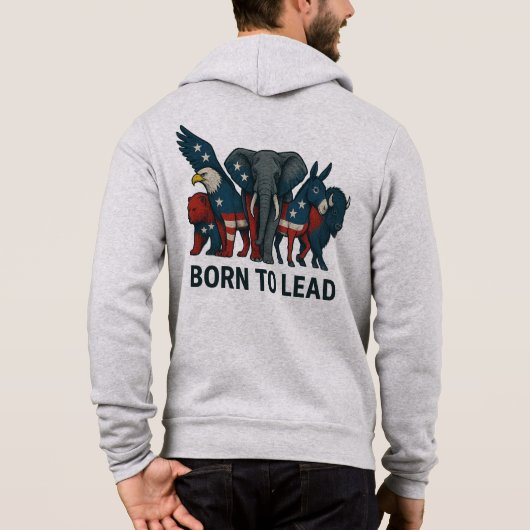 Geboren om te leiden - Amerikaans ontwerp voor die Hoodie (Achterkant)