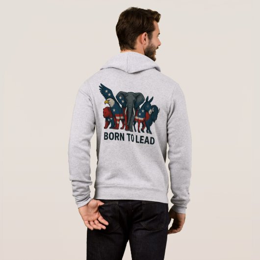 Geboren om te leiden - Amerikaans ontwerp voor die Hoodie (Achterkant volledig)
