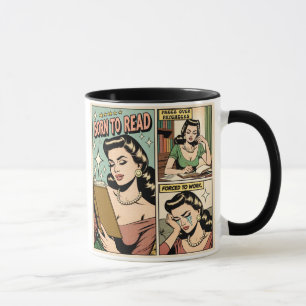 Geboren om te lezen Retro Funny Book Cup voor leze Mok