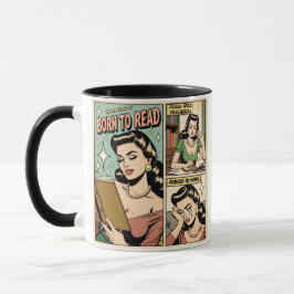 Geboren om te lezen Retro Funny Book Cup voor leze Mok