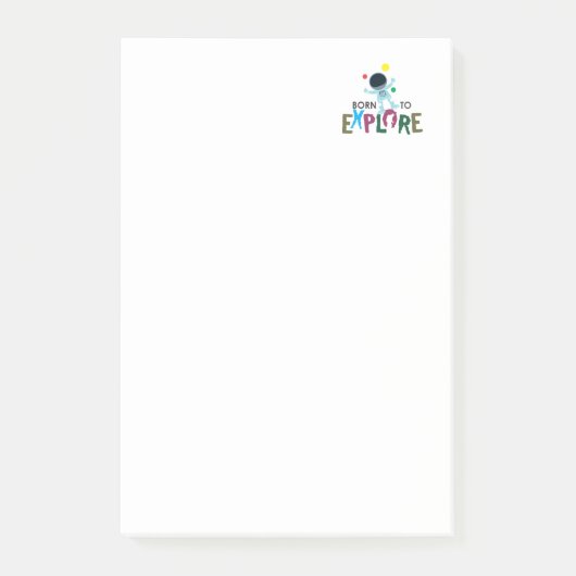Geboren om te Ontdekken Schattige Astronaut Notiti Post-it® Notes (Voorkant)