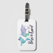 Geboren om te reizen bagagelabel (Voorkant (verticaal))