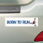 geboren om te rennen bumpersticker (Op auto)