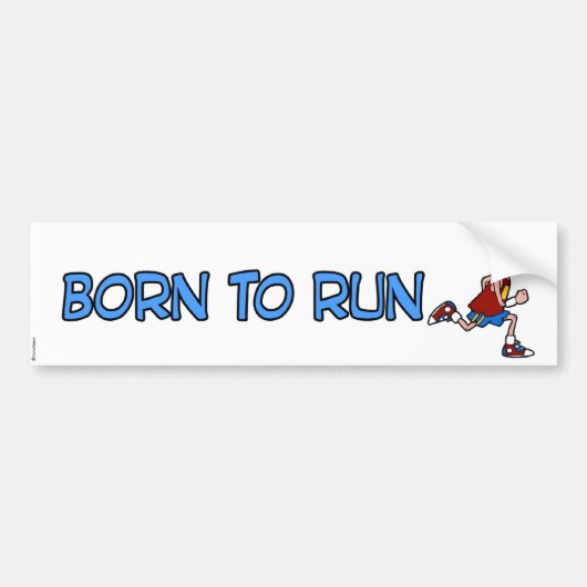 geboren om te rennen bumpersticker (Voorkant)