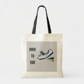 Geboren om te rennen tote bag (Voorkant)