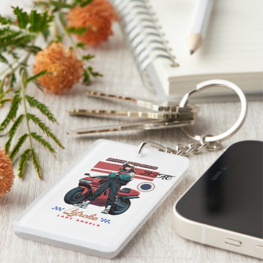 Geboren om te rijden | Biker sleutelhanger voor mo (Voorkant Rechts)