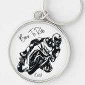 Geboren om te rijden Gepersonaliseerde naam Sleutelhanger (Voorkant)