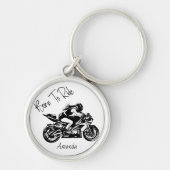 Geboren om te rijden Gepersonaliseerde naam Sleutelhanger (Voorkant)