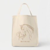 Geboren om te rijden: Kind & Paard Canvas Tote Bag (Voorkant)