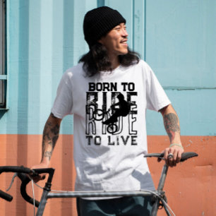 GEBOREN OM TE RIJDEN NAAR LIVE Fietsfiets grunge w T-shirt
