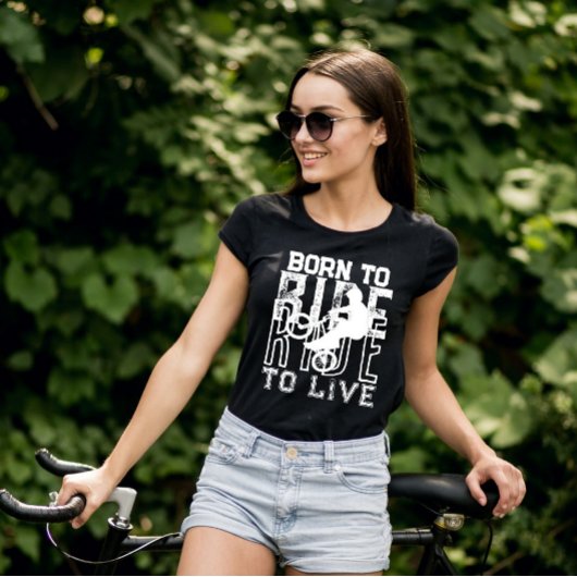 GEBOREN OM TE RIJDEN NAAR LIVE Fietsfiets grunge Z T-shirt