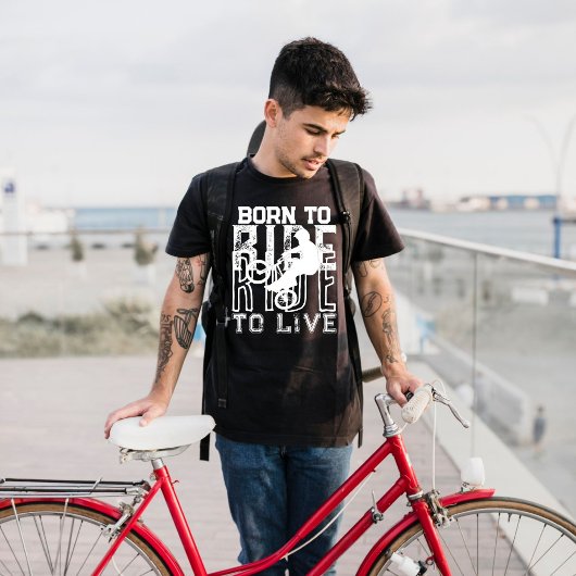 GEBOREN OM TE RIJDEN NAAR LIVE Fietsfiets grunge Z T-shirt