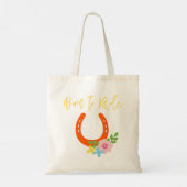 Geboren om te rijden Paarden Sinaasappel Hoefijzer Tote Bag (Achterkant)