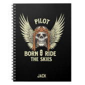 Geboren om te rijden Skies, Cool Fun Aviation Cust Notitieboek (Voorkant)