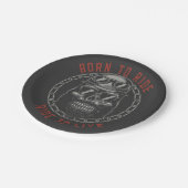 Geboren om te rijden Skull Biker rijden om te leve Papieren Bordje (Gekanteld)