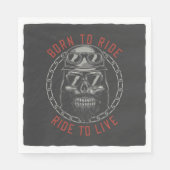Geboren om te rijden Skull Biker rijden om te leve Servet (Voorkant)