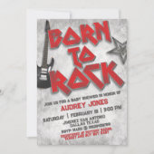 Geboren om te Rocken - Baby Borrel Kaart (Voorkant)