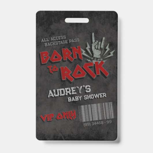 Geboren om te Rocken - VIP All Access Badge (Voorzijde)