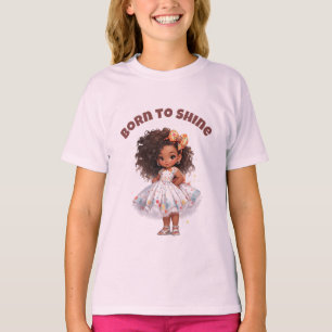 Geboren om te schijnen bewerkbare tekst t-shirt vo