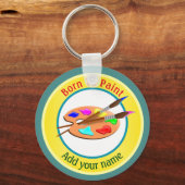 Geboren om te Schilderen Gepersonaliseerd Sleutelhanger (Voorkant)