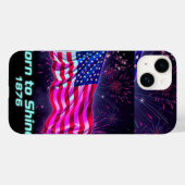 Geboren om te schitteren - 1776 Neon Glitch Amerik Case-Mate iPhone Case (Achterkant (horizontaal))