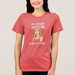 ✨ Geboren om te schitteren   Minimalistisch K-Pop  Tri-Blend Shirt