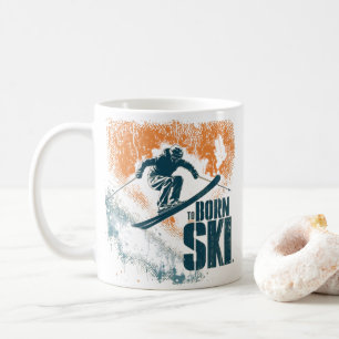 Geboren om te Skiën Vintage Ski Design Koffiemok