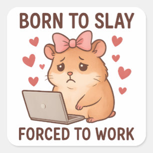 Geboren om te slachten, gedwongen om te werken Fli Vierkante Sticker