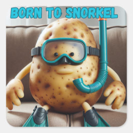 Geboren om te snorkelen vierkante sticker