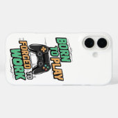 Geboren om te spelen, gedwongen om te werken - Gra Case-Mate iPhone Case (Achterkant (horizontaal))