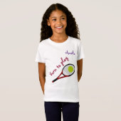 Geboren om te spelen, Tennis Ball en Racquet, Pers T-shirt (Voorkant volledig)