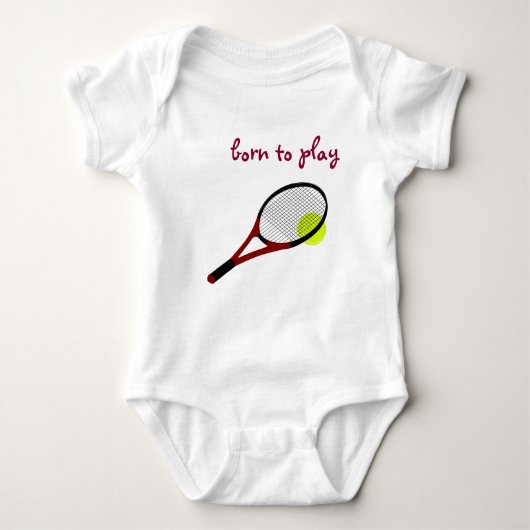 Geboren om te spelen, Tennis Ball en Racquet, Tren Romper (Voorkant)