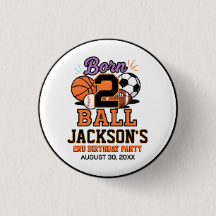Geboren om te sporten - Sportthema jongen 2e verja Ronde Button 3,2 Cm