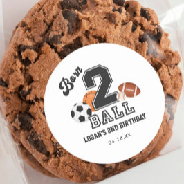 Geboren om te sporten Thema jongen 2de verjaardags Ronde Sticker