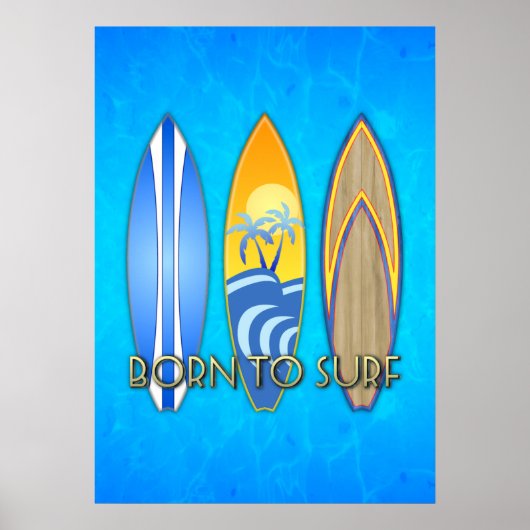 Geboren om te surfen poster (Voorkant)