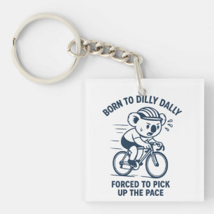Geboren om te treuzelen Koala-fiets snelheid verho Sleutelhanger