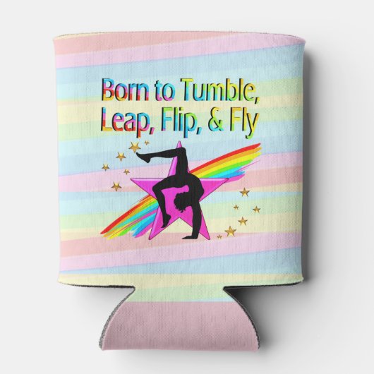 GEBOREN OM TE TUMBLE GYMNASTICS SODA CAN HOESJE BLIKJESKOELER (Achterkant)