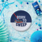 'Geboren om te vegen' Papieren Bordje (Feest)