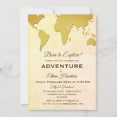 Geboren om te verkennen Avontuur Verjaardag World  Kaart (Voorkant)