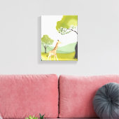Geboren om te verkennen | Giraffe Waterverf Nurser Canvas Afdruk (Insitu (Woonkamer))