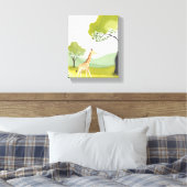 Geboren om te verkennen | Giraffe Waterverf Nurser Canvas Afdruk (Insitu (Slaapkamer))