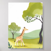 Geboren om te verkennen | Giraffe Waterverf Nurser Poster (Voorkant)