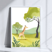 Geboren om te verkennen | Giraffe Waterverf Nurser Poster