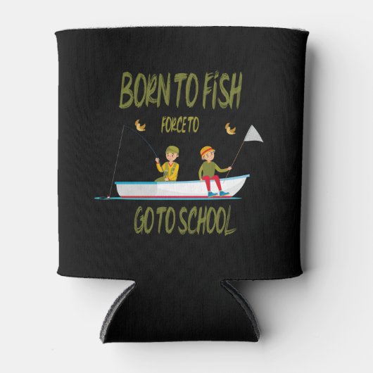 Geboren om te vissen - ga naar school blikjeskoeler (Voorkant)