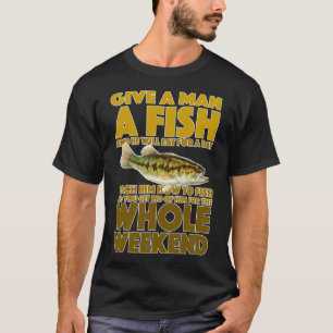 Geboren om te vissen Gedwongen om te werken Retro  T-shirt