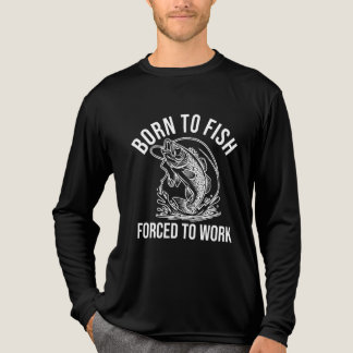 Geboren om te vissen, gedwongen om te werken Tri-Blend shirt
