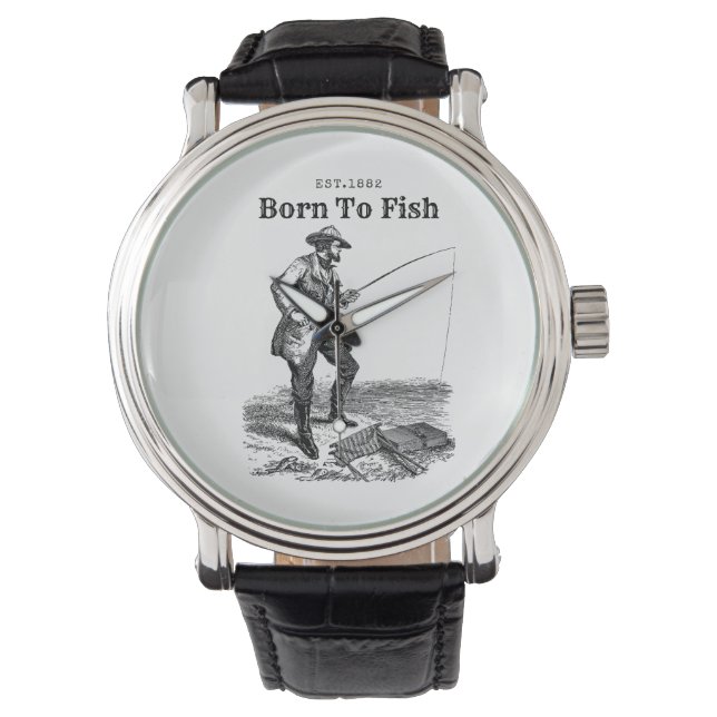 Geboren om te vissen horloge (Voorkant)