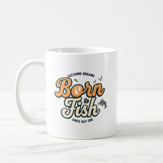 Geboren om te vissen koffiemok (Links)