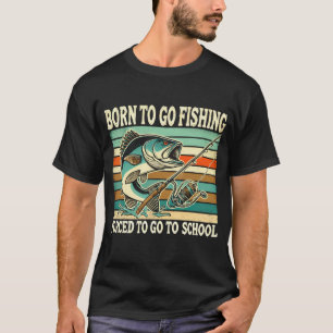 Geboren om te vissen op baars t-shirt