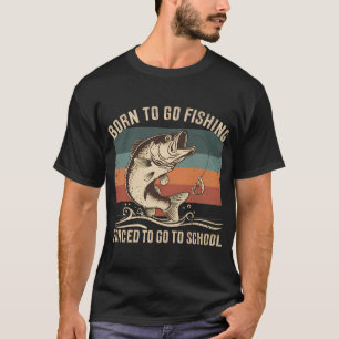 Geboren om te vissen op baars t-shirt